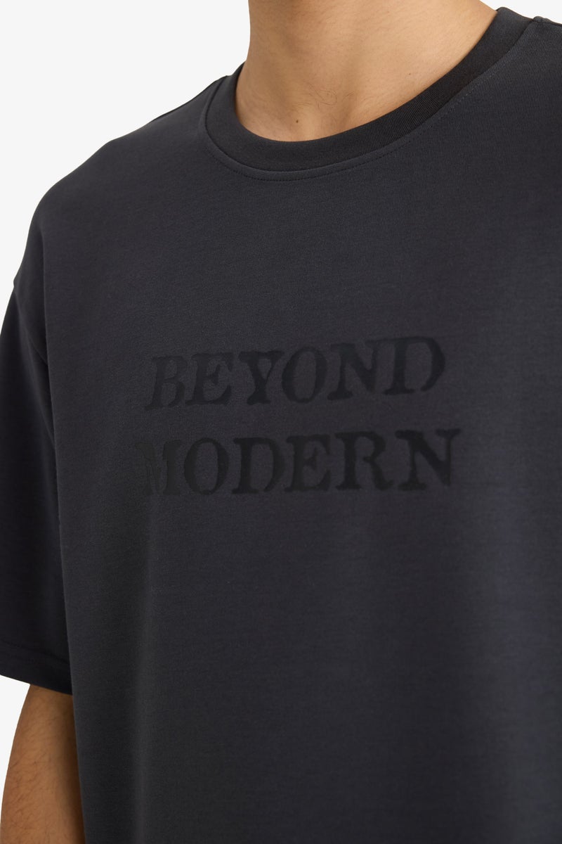 DeFacto Grey Man Boxy Fit Crew Neck Short Sleeve Printed T-Shirt Casual - Image 4